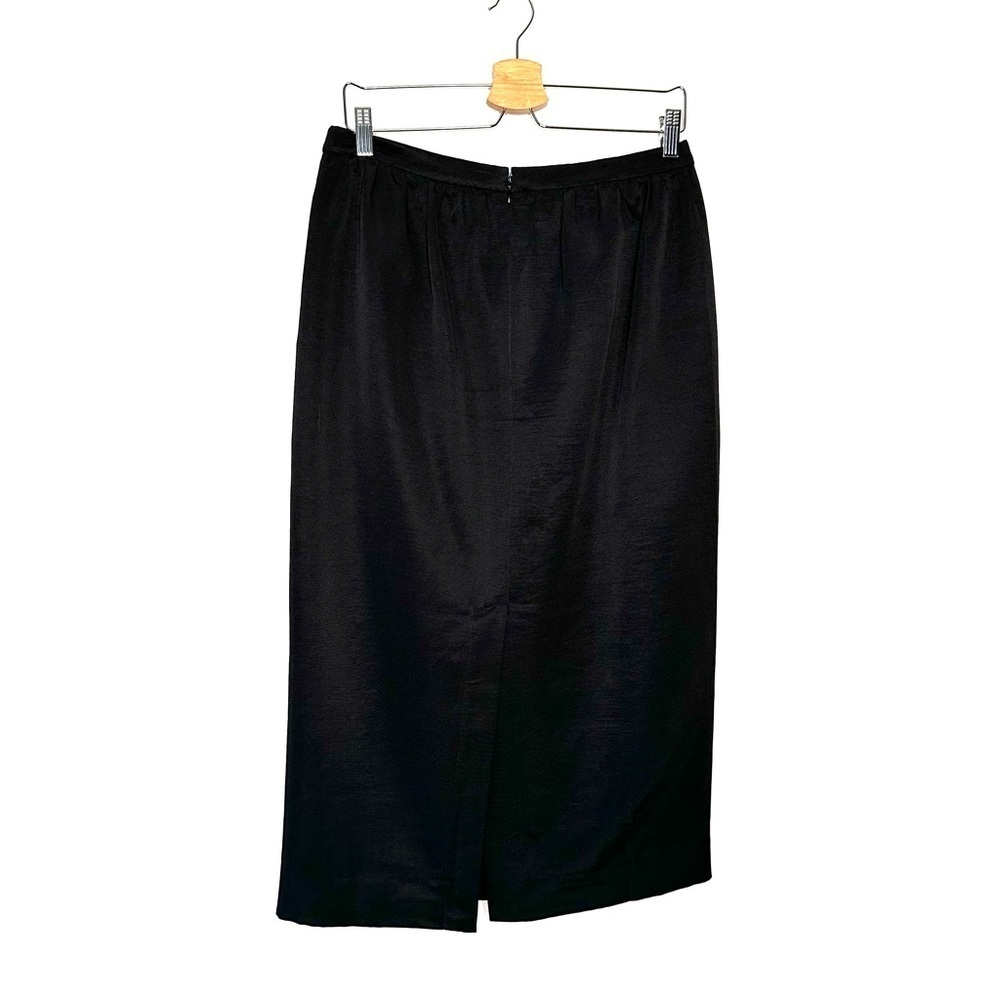 J.Crew | Black Long Pencil Skirt In Faille Size 10 - Picture 2 of 9